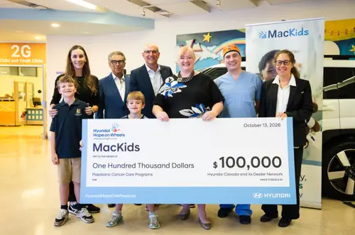 Inspired by Bennett’s journey, Hyundai Hope on Wheels donates $100,000 to support pediatric cancer care at McMaster Children’s Hospital
